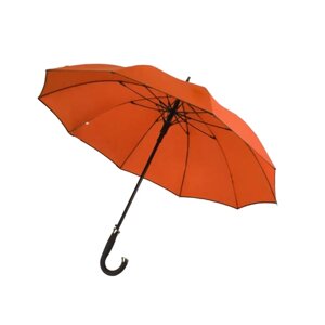 Зонт-трость полуавтомат, система «антиветер», чехол в комплекте, для женщин, оранжевый