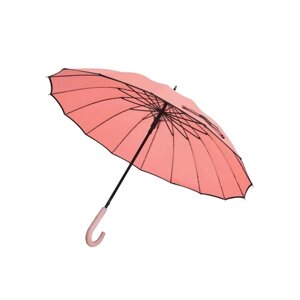 Зонт-трость полуавтомат, система «антиветер», чехол в комплекте, для женщин, розовый