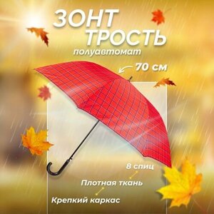 Зонт-трость Solmax, полуавтомат, 8 спиц, красный