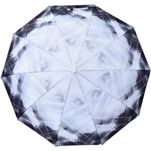 Зонт ZEST, полуавтомат, 3 сложения, купол 110 см., 10 спиц, система «антиветер», чехол в комплекте, для женщин, серый