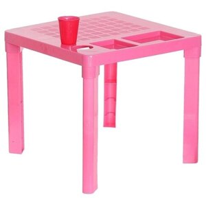 Альтернатива Детский стол с подстаканником, цвет розовый