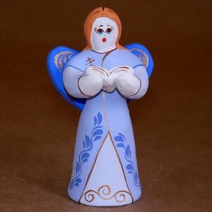 Ангел средний, Ковровская глиняная игрушка, ручная авторская работа