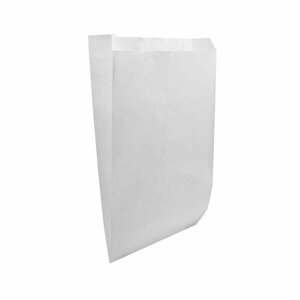 Белый бумажный крафт пакет 25х14х6см, Подарочный крафт пакет без ручек