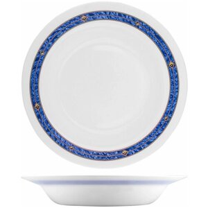 Блюдо Bormioli Rocco Астрал круглое глубокое 291х291х68мм, стекло, белый-синий