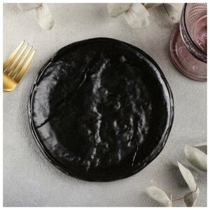 Блюдо для подачи Magistro Moon, 16 см, цвет чёрный, фарфоровые блюда для сервировки