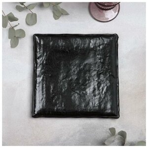 Блюдо фарфоровое для подачи Magistro "Pietra lunare", d=21 см, цвет чёрный