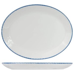 Блюдо овальное «Блю дэппл», синий, фарфор, 17100139, Steelite