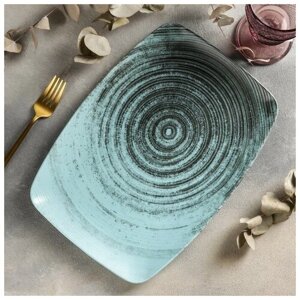 Блюдо прямоугольное Lykke turquoise, 3223 см, цвет бирюзовый