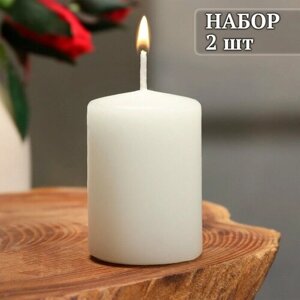 Богатство Аромата Набор свечей-цилиндров ароматических "Ландыш", 2 шт, 4х6 см