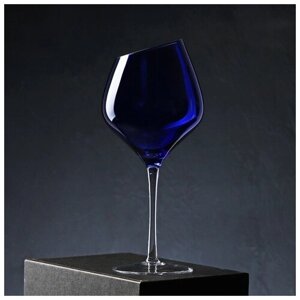 Бокал для вина Magistro «Иллюзия», 540 мл, 1024 см, ножка прозрачная, цвет синий