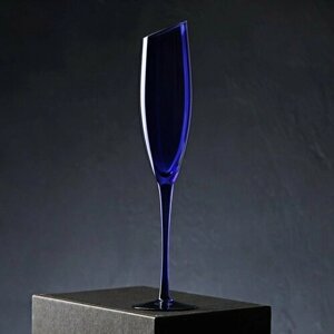 Бокал из стекла для шампанского Magistro «Иллюзия», 160 мл, 5,527,5 см, цвет синий (комплект из 4 шт)