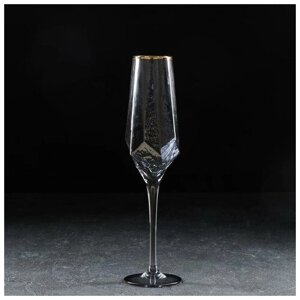 Бокал стеклянный для шампанского Magistro «Дарио», 180 мл, 727,5 см, цвет графит
