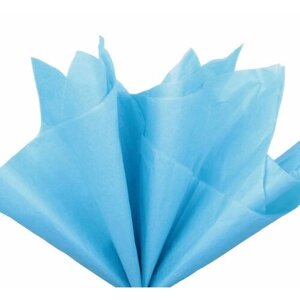 Бумага Тишью 10 листов 76 х 50 см. (Голубая) упаковочная бумага для подарка творчества цветов