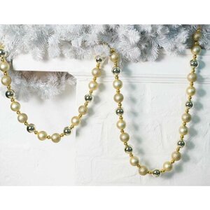 Бусы на ёлку новогоднее ожерелье, пластик, золотой, 2-4 см, 208 см, Winter Deco 3081134