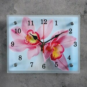 Часы-картина настенные, интерьерные "Цветы в вазе", бесшумные, 25 х 20 см (комплект из 4 шт)