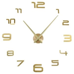 Часы-наклейка DIY "Акстелл", d-120 см, золотистые