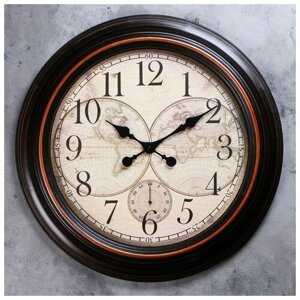 Часы настенные, серия: Интерьер, "Старинная карта", d-60 см