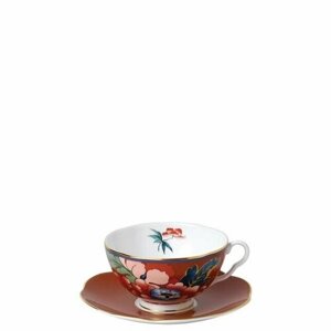 Чайная пара WEDGWOOD Paeonia Blush Red, 320 мл, костяной фарфор, цвет разноцветный (40032094)