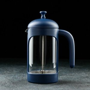 Чайник заварочный френч - пресс Magistro «Хельсинки», 600 мл, стекло, цвет тёмно-синий