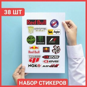 Цветная интерьерная наклейка Набор спонсор мультибренд 38шт