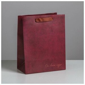Дарите Счастье Пакет подарочный ламинированный вертикальный, упаковка, «От всего сердца», MS 18 х 23 х 10 см