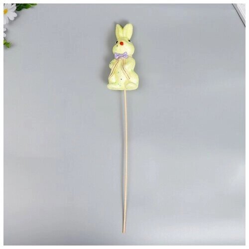 Декор на палочке "Кролик - конфетти, с бантиком" микс 15 см