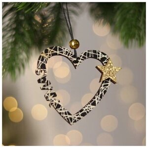 Декоративная подвеска «Сердце со звездой» 818 см