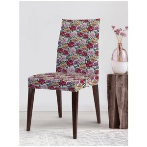 Декоративный чехол на стул JoyArty "Стена из роз" со спинкой велюровый