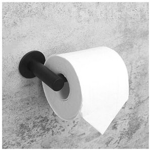 Держатель для туалетной бумаги, 16,22,59,5 см, нержавеющая сталь, цвет чёрный