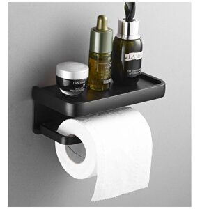 Держатель для туалетной бумаги MyPads самоклеющийся настенный диспенсер для полотенца органайзер в ванную, черный