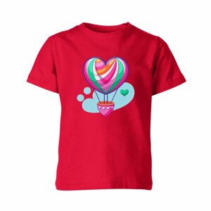 Детская футболка «Воздушный шар формы сердца»140, красный)