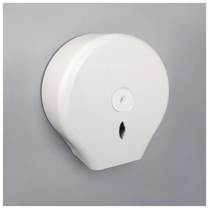 Диспенсер туалетной бумаги, 28х27,5х12 см, втулка 6,5 см, пластик, цвет белый