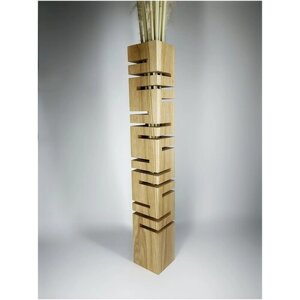 Дизайнерская высокая напольная ваза из экзотических пород дерева.