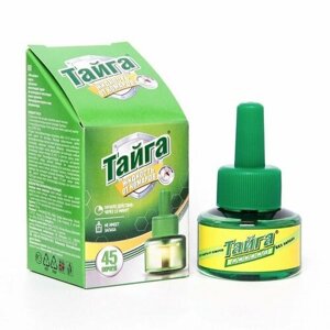 Дополнительный флакон-жидкость от комаров "Тайга", без запаха, 45 ночей, 30 мл (комплект из 9 шт)
