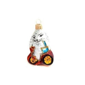 Елочная игрушка Кролик на велосипеде
