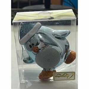 Ёлочная игрушка «Весёлый пингвинёнок» 11*6*11 см, голубой