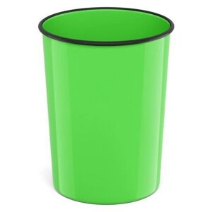 ErichKrause Корзина для бумаг и мусора 13,5 литров ErichKrause Neon Solid, пластиковая, литая, зелёная