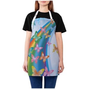 Фартук женский для готовки JoyArty "Бабочки на радуге", универсальный размер