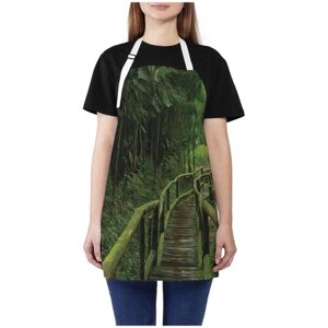 Фартук женский для готовки JoyArty "Деревянная дорога в лесу", универсальный размер