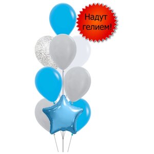 Фонтан из воздушных шариков на день рождения "MIX" Синий