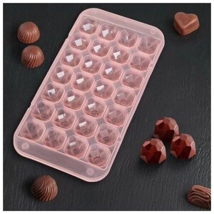 Форма для льда и шоколада Сапфир, 24х12,7х2 см, 28 ячеек