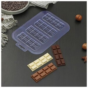 Форма для шоколада и конфет пластиковая «Батончик 24», цвет прозрачный