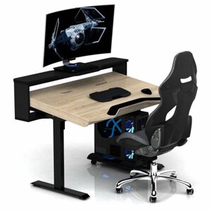 Геймерские игровые столы и кресла Регулируемый по высоте и углу наклона столешницы компьютерный геймерский стол с электроприводом DX ELECTRIC PHANTOM Сонома