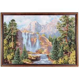 Гобелен картина интерьерная Магазин гобеленов "Водопад у гор"75*107 см