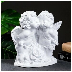 Хорошие сувениры Фигура "Ангел и Фея с розой" белый 12х26х24см