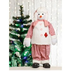 Игрушка "Снеговик"костюм в розовую клеточку), 63 см 222415