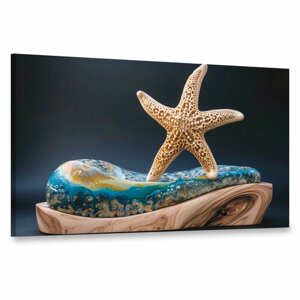 Интерьерная картина 100х60 "Морская звезда и песня волн"