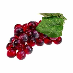 Искусственные фрукты для декора "Гроздь винограда" 160 мм Д 17 мм красная / Муляж фруктов 1 шт.