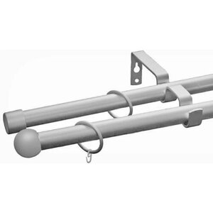 Карниз раздвиж 2Р Д16/19 ШАР серебро