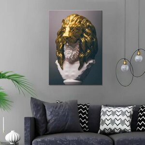 Картина интерьерная-Бюст с головой льва 20х30